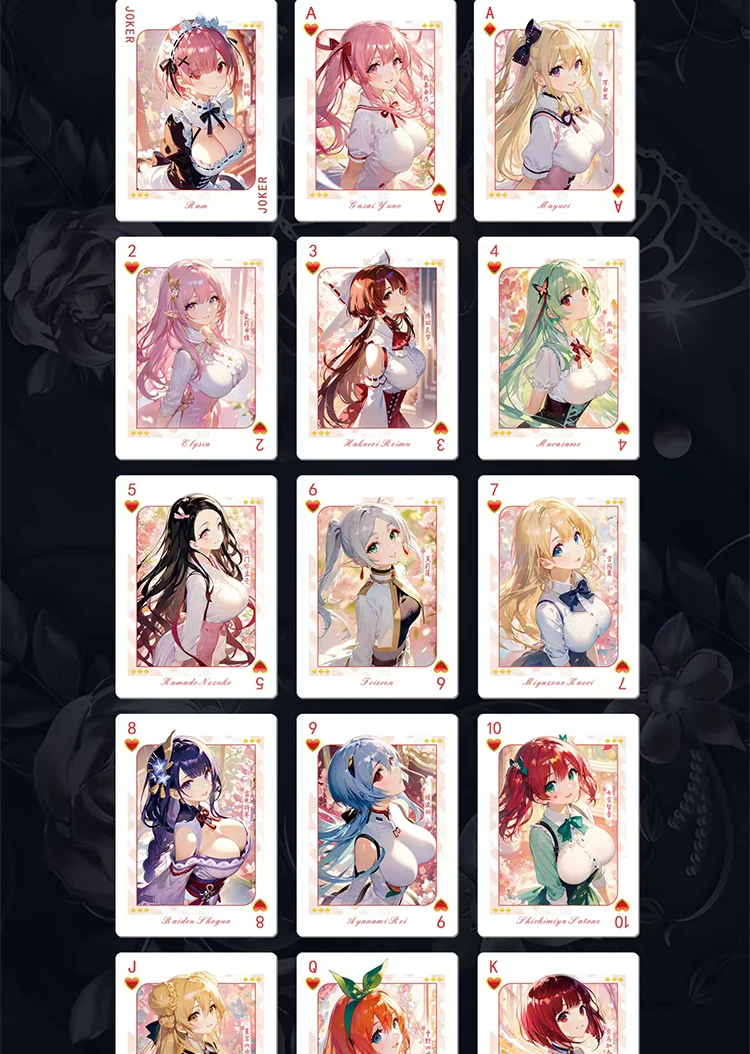 New Star Love Poker Anime Goddess Collection Waifu Cards Rem Kafka Highly Popular Anime Female Lead Fresh Sweet Playing Cards