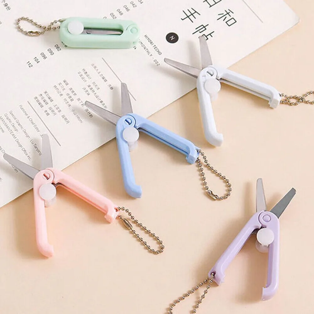 3Pcs New Mini Folding Scissors Scalable Multifunctional Stainless Scissors Portable Office Tools Students