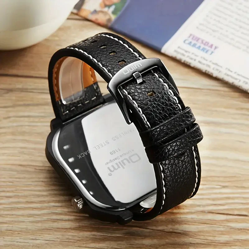 Luxurious Men's Watch with a Large Dial in European and American Style, Quartz Watch, Very Suitable as a Gift, Fashionable, Casual, and Personalized, Perfect as a Cool Street Fashion Accessory for Male Students, the Best Gift for Him