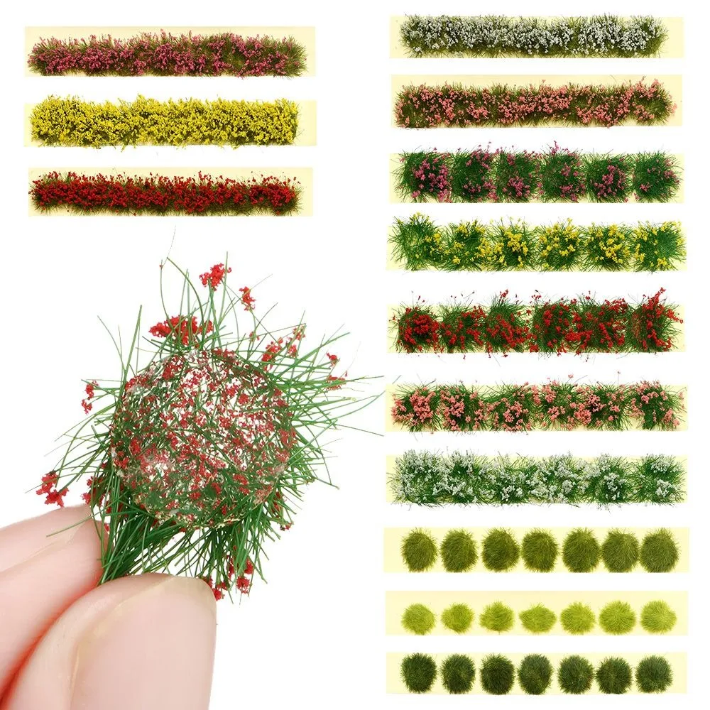 

DIY Sand Table Grass Tufts Flower Cluster Building Layout Miniature Garden Decor Static Scenery Model Landscape Wargame