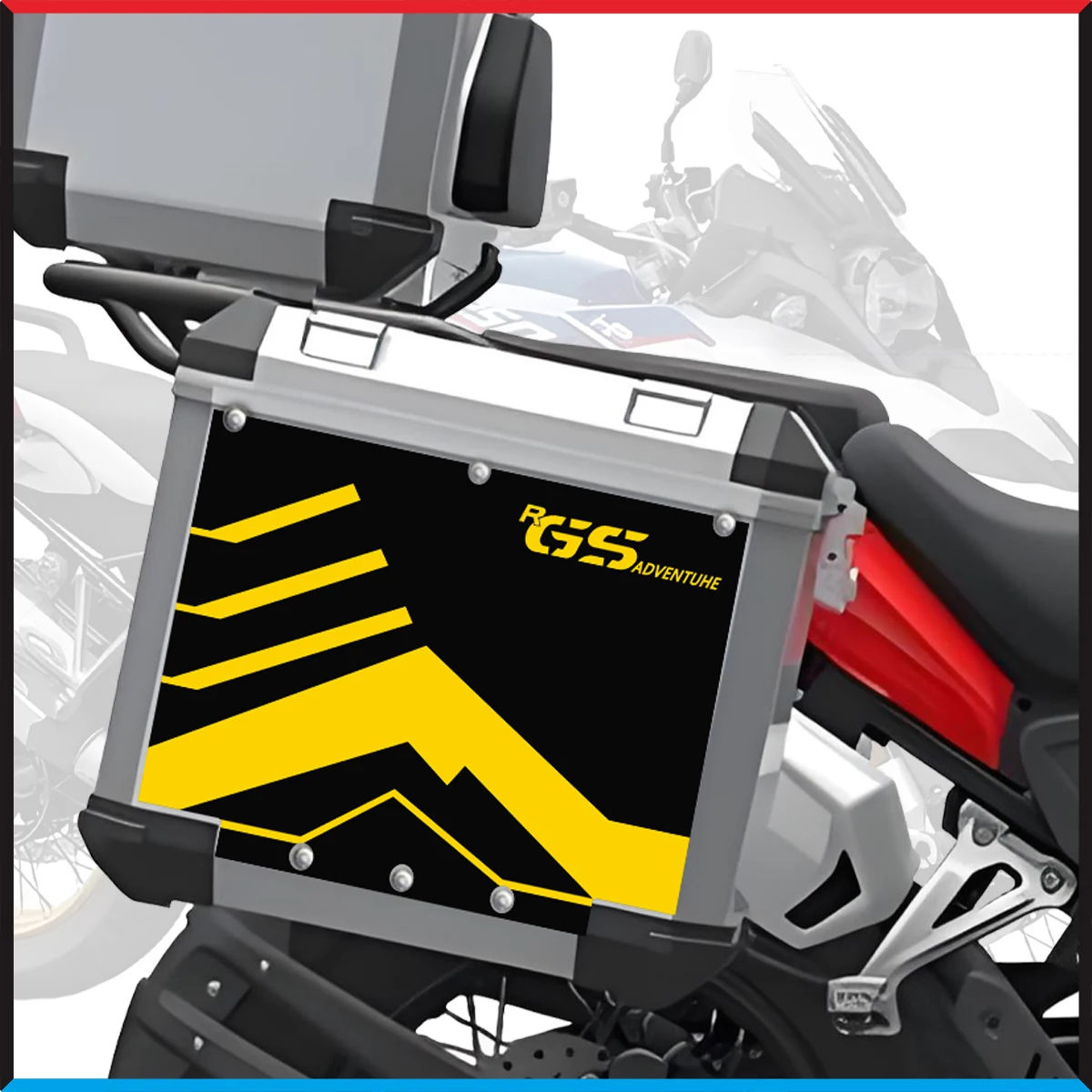 

For BMW R1200GS ADV R1250GS Adventure Motorcycle Aluminum Alloy Trunk Box Sticker Suitcases Side Box Decal 04-2024 Triple Black