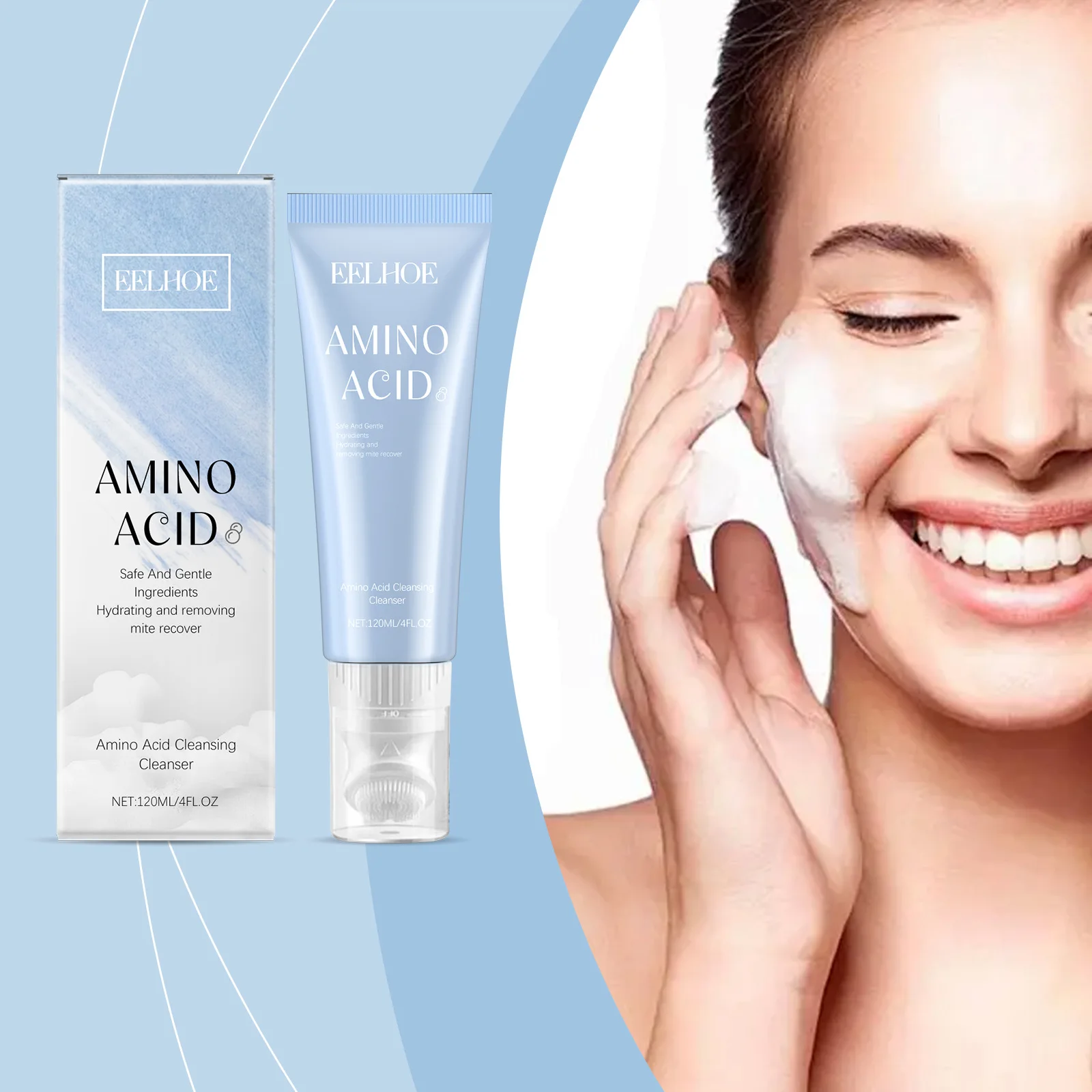 Amino Acid Facial Cleanser Refreshing and Non-greasy Gently Cleansing Pores Moisturizing Facial Cleanser Enhance Skin Texture