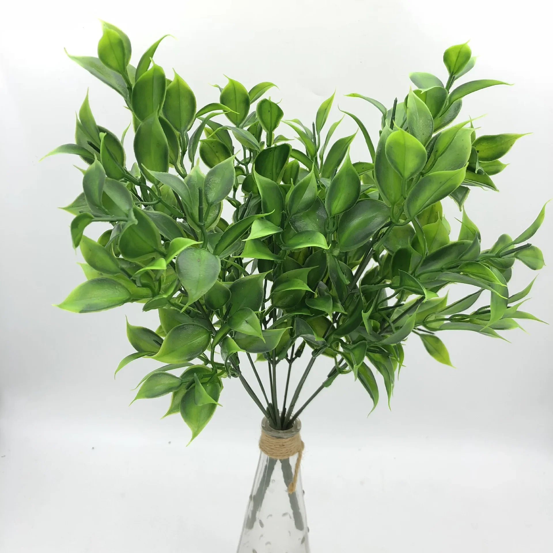 7 Branches Green Artificial Plants for Garden Bushes Fake Grass Eucalyptus Orange Leaves Faux Plant for Home Shop Decoration