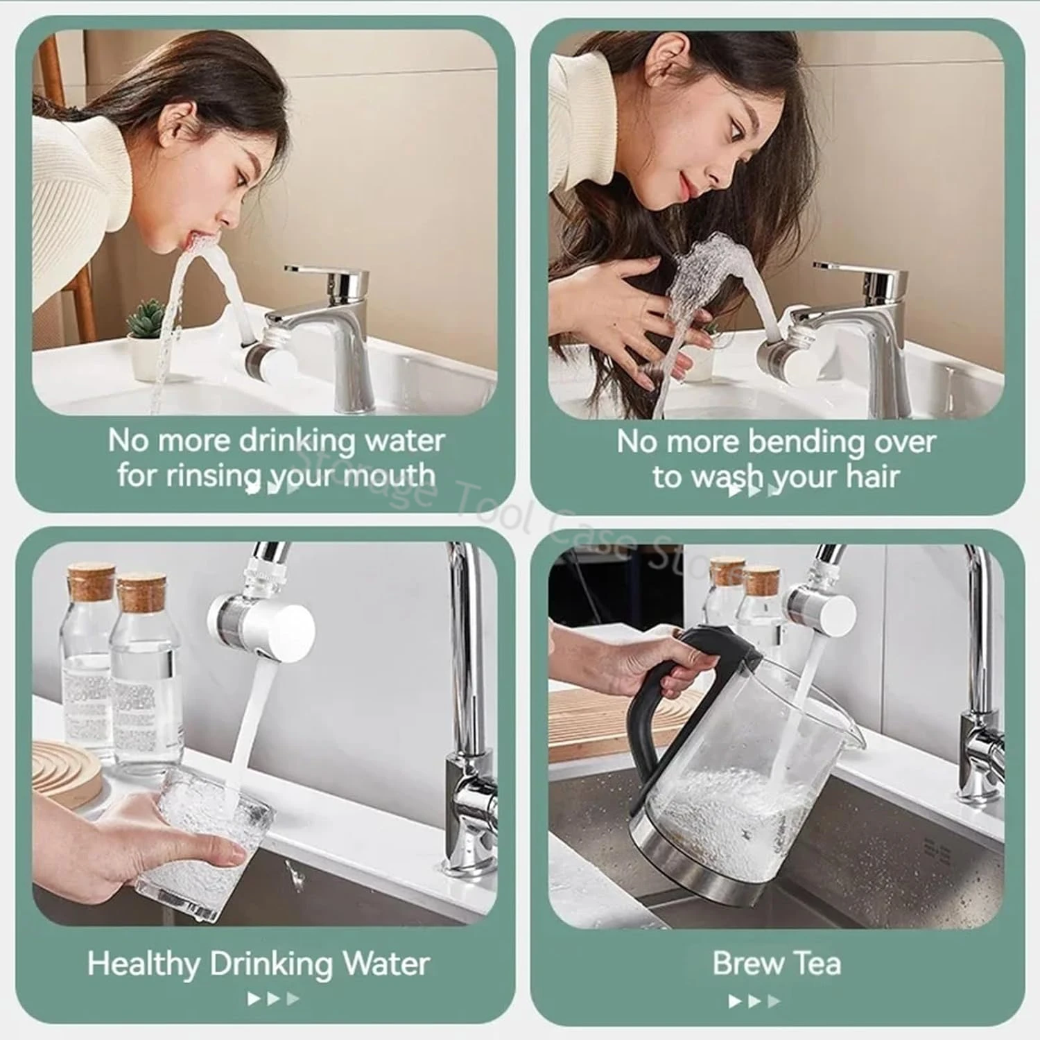 Faucet Filter Splash Proof Tap Water Purifier Filtration And Pressurization 720 Degree Rotating Universal Extension Nozzl