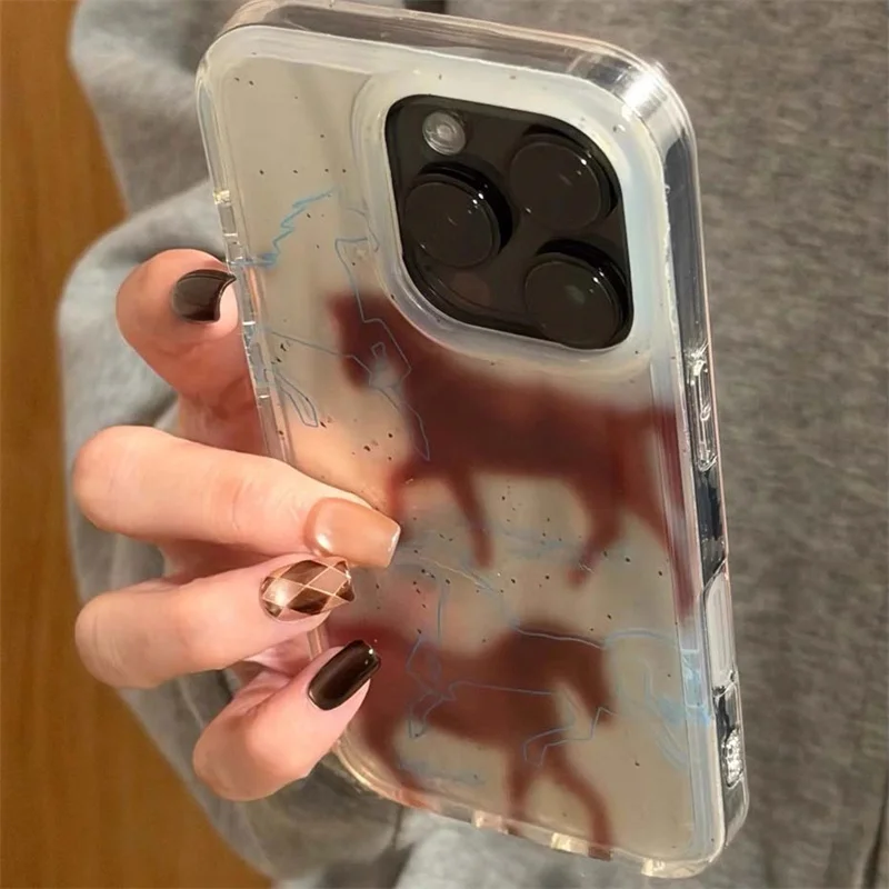 Meteor IND Doppelschichtige Handyhülle mit zwei roten Pferden für iPhone 11 12 13 14 15 16 17 18 Pro Max – Detail 3