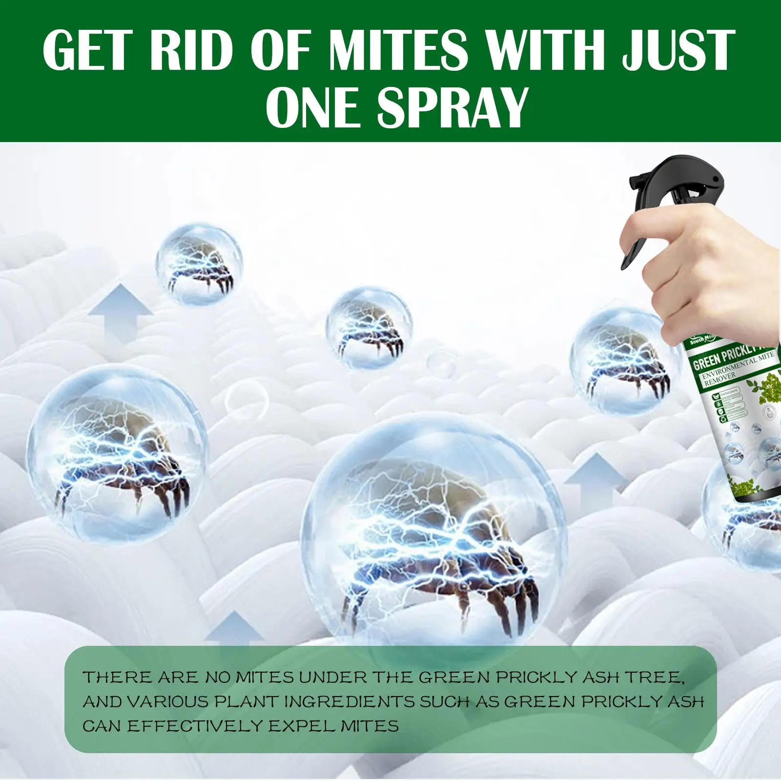 Mite Extended Protection Stain Free 100ml for Carpet Home Bed Bug and Dust Mite Spray Indoor Cleaning for Mattresses Covers