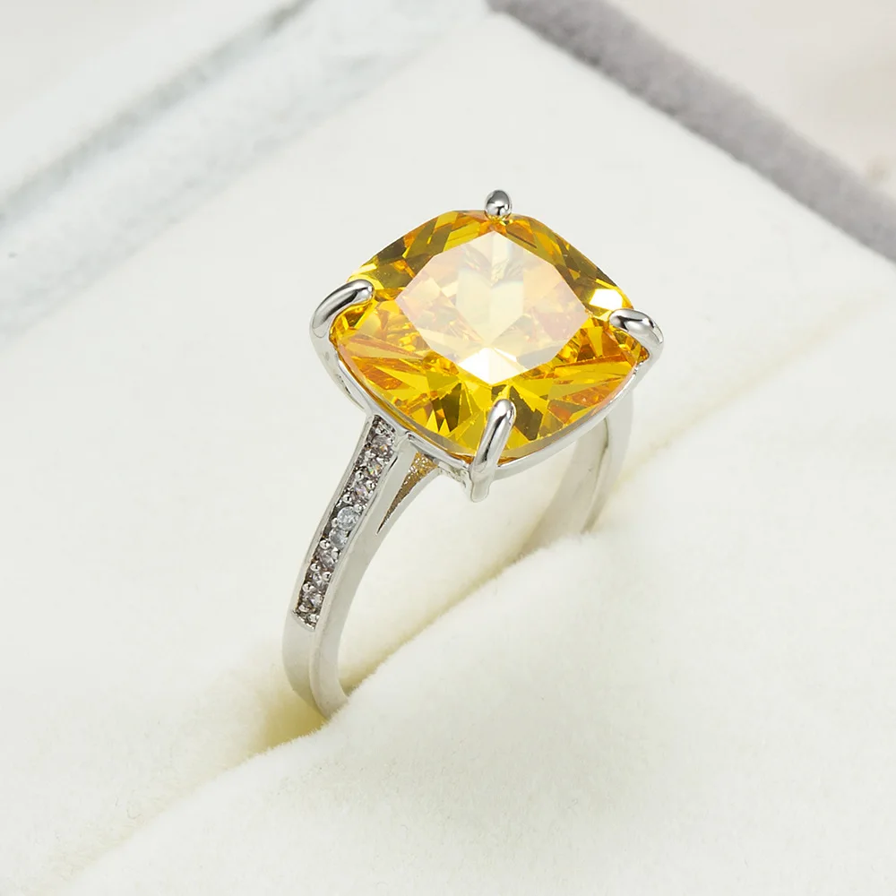 New Arrival Female Wedding Ring 925 Sterling Silver Oval Blue Zircon Big Rings For Women Promise Engagement Ring Best Gift