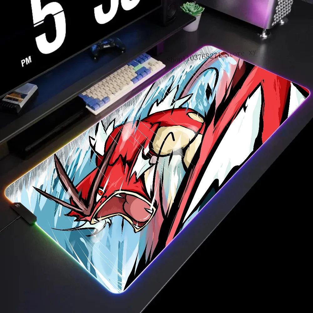 P-Pokemon Mousepad XXL RGB Gaming Mouse Pads HD Black Gamer Accessories Large LED