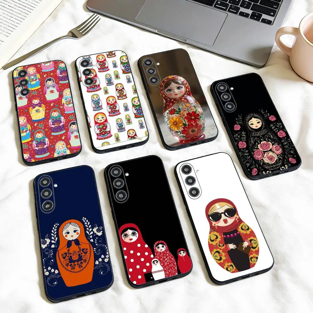 

R-Russian Doll Matryoshka phone Case For Samsung Galaxy A73,A72,A71,A70,A53,A52,A51,Others Soft Black Shell