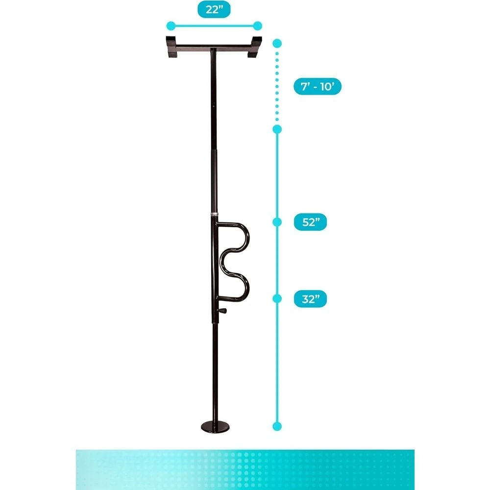 عمود عجيب، عمود أمان ومنحني، عمود نقل مثبت على الشد من الأرض إلى السقف لكبار السن والكبار - الأفضل #1