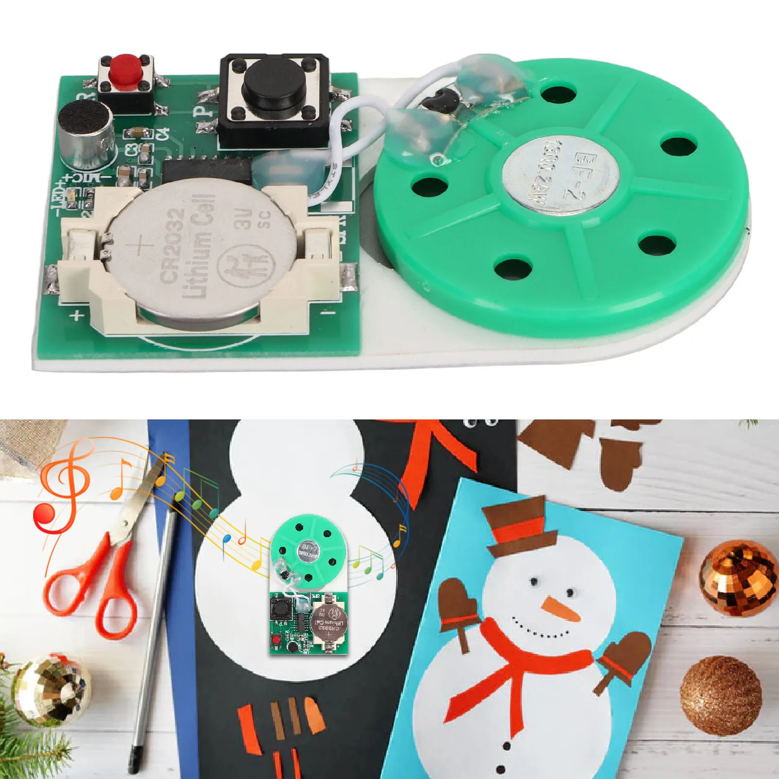 25 Seconds DIY Recording Module Professional Button DIY Sound Chip Module with Double Faced Adhesive Tape for Greeting Card