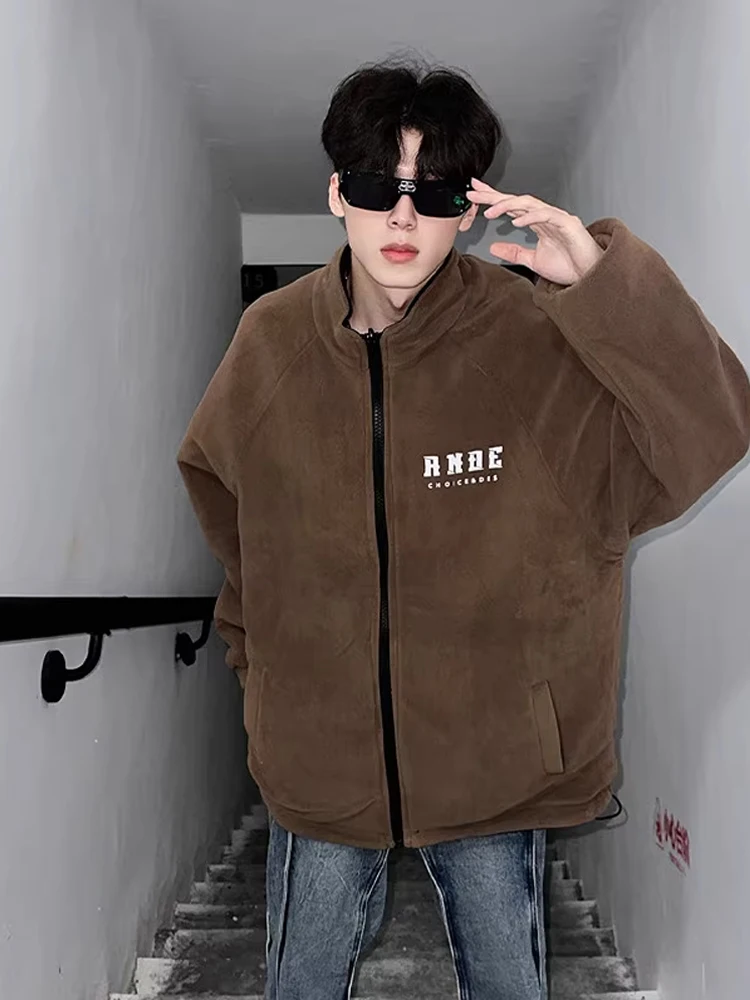 

American Retro Fce Jaet Men's Winter Thiened Design Double-sided Wear Warm Cotton Coat Outerwear Embroidered Cotton Pu...