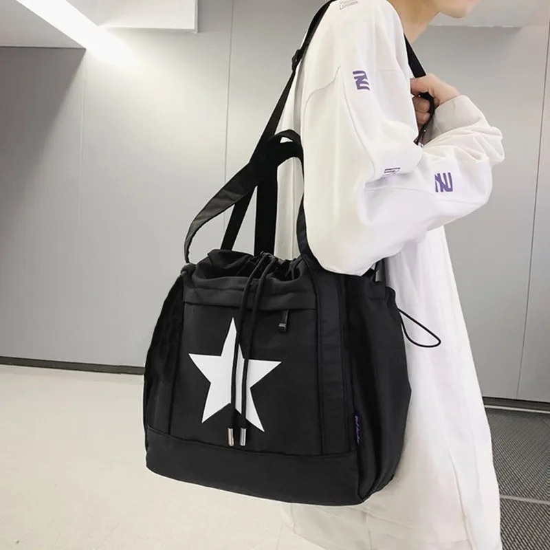 Large Capacity Women\'s Fashion Crossbody Bag Star Graphic DrawString Design Shoulder Tote Bag Casual Style Daily Commuter Bag