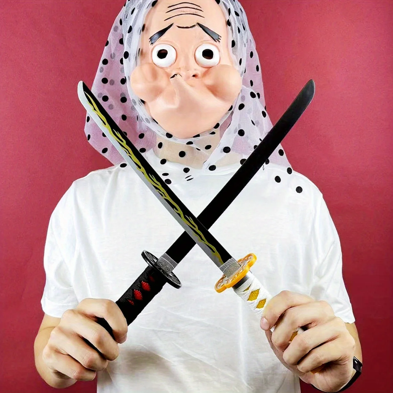 18inch Demon Slayer Katana Kimetsu No Yaiba Tanjirou Wooden Sword Anime Cosplay Prop Real Japanese Katana Samurai Sabre Toy Gift