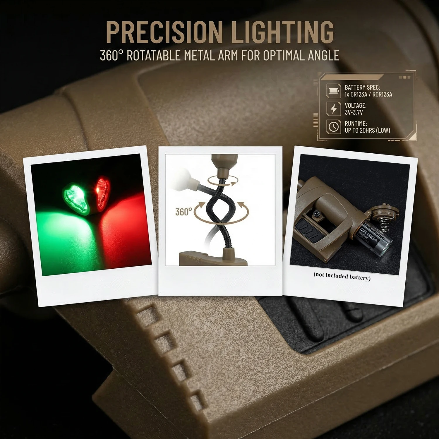 MPLS CHARGE Jagdhelm-Taschenlampe 3 Modi LED Taktische Helm-Kopflampe Energiesparende Outdoor-Stirnlampe – Detail 8
