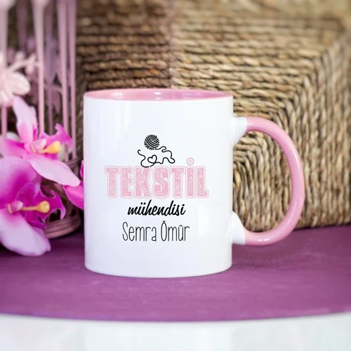 Personalized pink color textile engineer mug cup cup