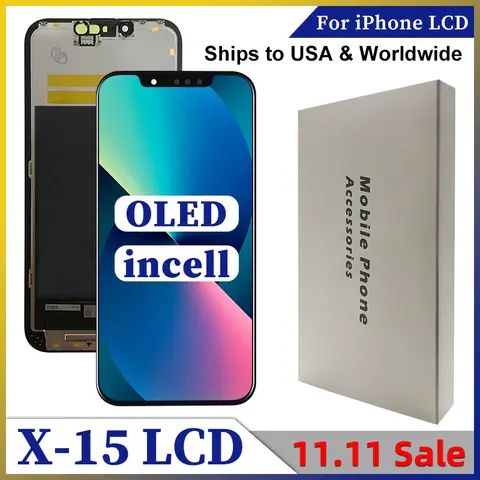 New AAA+ OLED For iPhone X XR XS MAX LCD Display 3D Touch Screen Digitizer For iPhone 11 11Pro 12 12 Pro Max 13 14 Plus 15 LCD