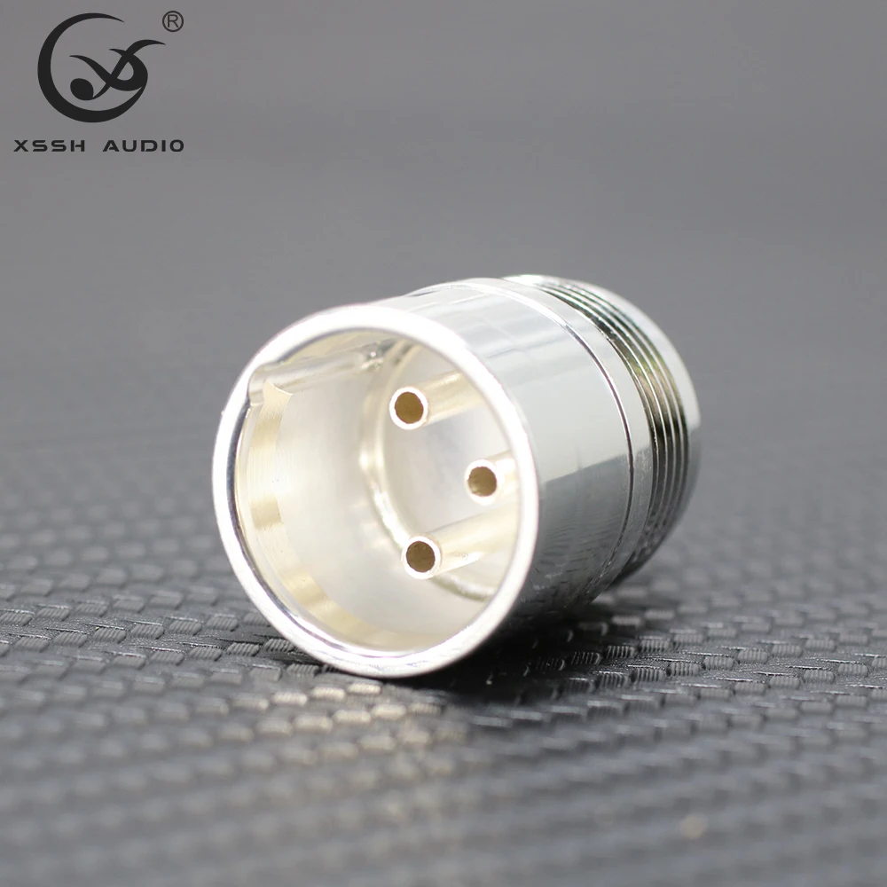 XLR 99,999 Prata Pura Sólida -190 ℃   Freeze Inter Connection Conductor Especial Latão Fibra de Carbono Shell Feminino Masculino XLR Plug