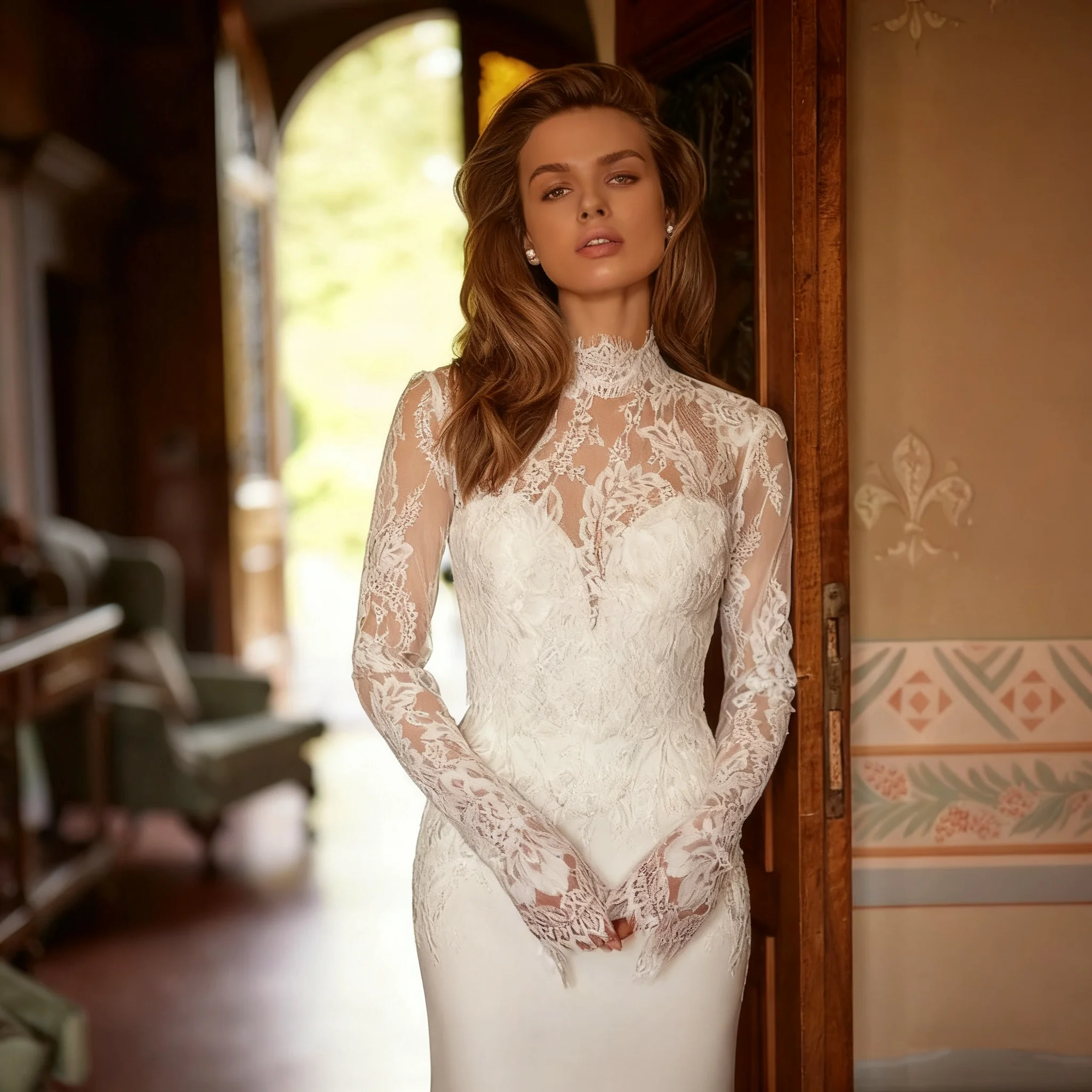 Robes De mariée personnalisées à fermeture éclair, élégantes, col en V, sans manches, pour femmes, charmantes robes De mariée avec des appliques en dentelle