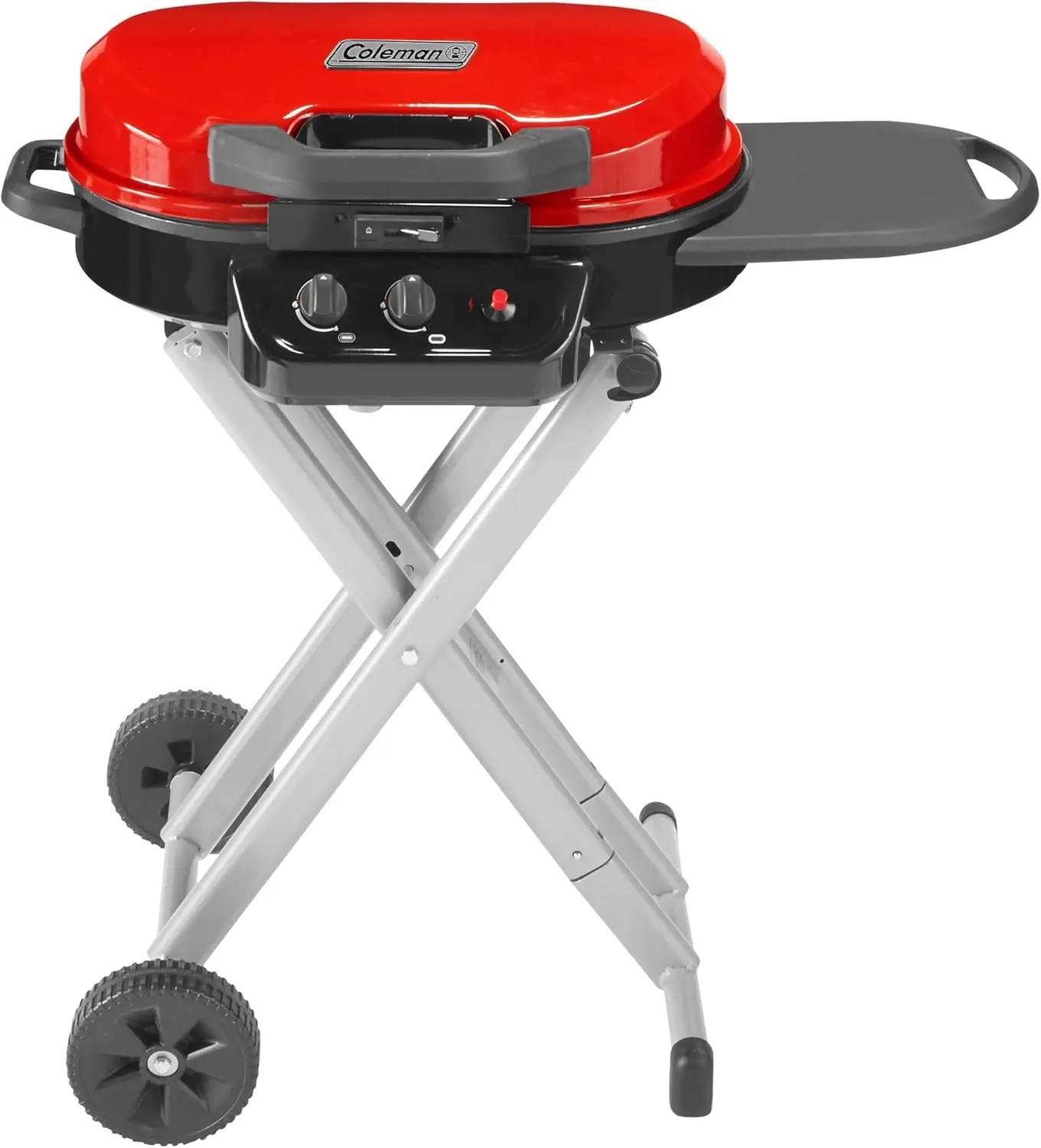 RoadTrip 225 Portable Stand-Up Propane Grill, Gas Grill with Push-Button Starter, Folding Legs & Wheels,