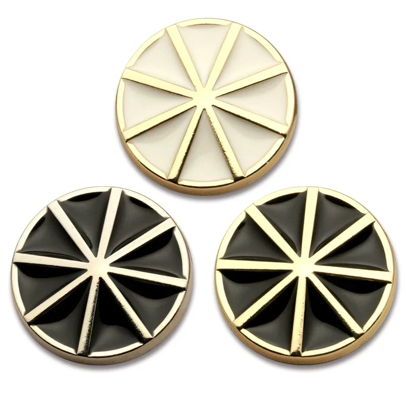 

6pcs 15-25mm White Black Gold Silver * Metal Buttons for Clothing Knitted Sweaters Suits Coats Sewing Accessories DIY Luxury