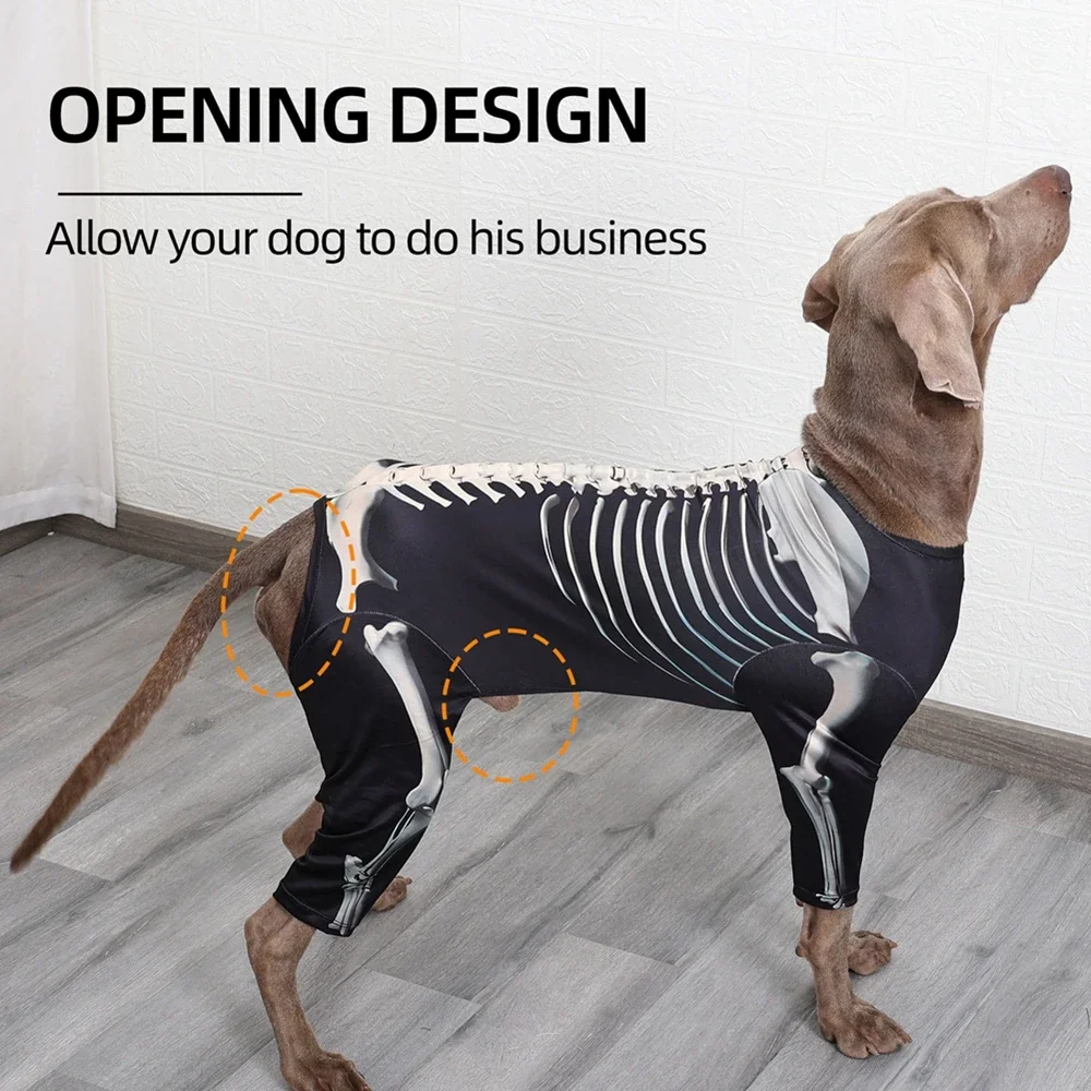 Pet Halloween Skeleton Costume Thin Pet Dog Cosplay Terrifying Clothes Dogs Coat Jacket Medium Large Dog Clothing