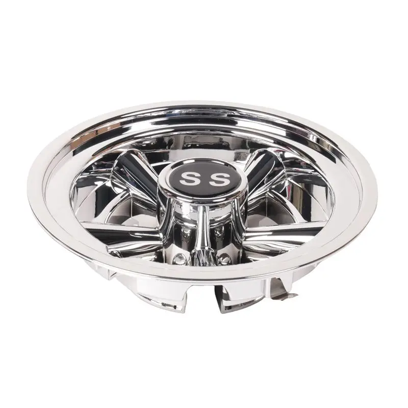 4Pcs Golf Cart Ss Hub Cover Accessories Parts Kit For Ezgo Club Car Hub Caps 8-Inch Chrome Silver Plated Hubcaps