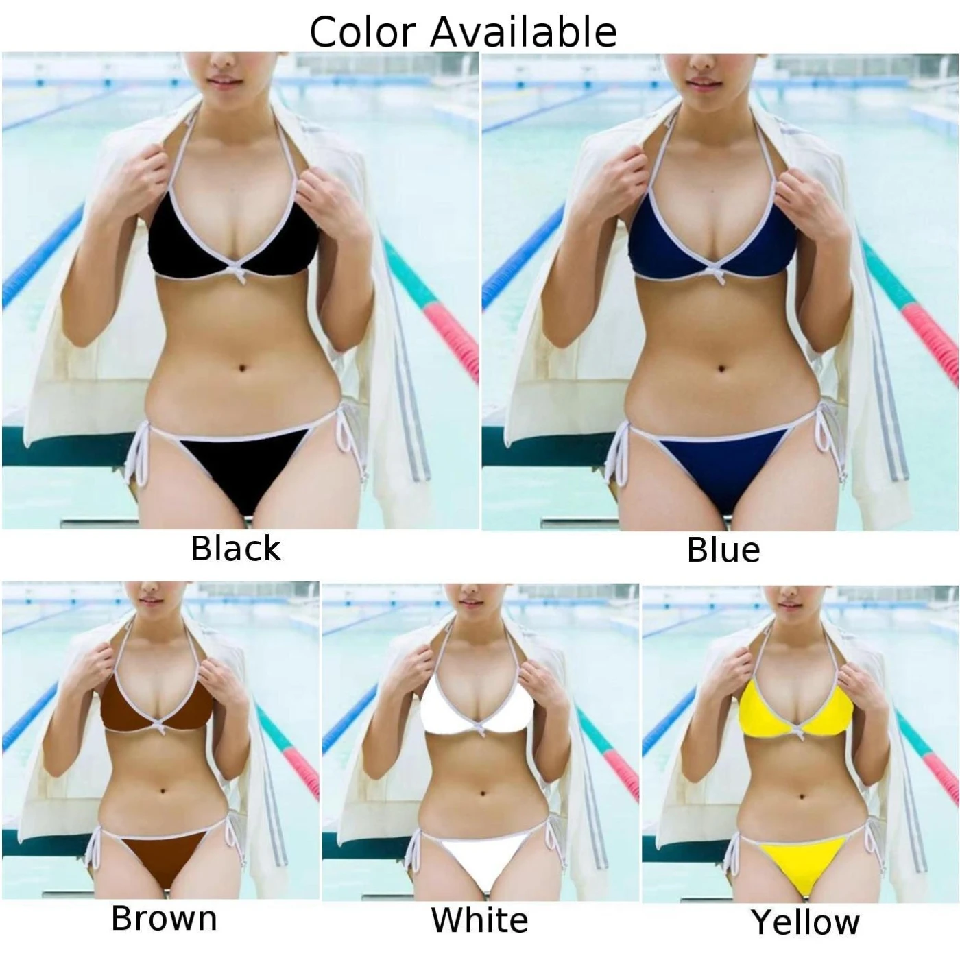 Sexy Vrouwen String Effen Bikini Set Zijhalter Stropdas Badpak Dames Split Strap Verstelbare Badmode Strandkleding Zwemkleding