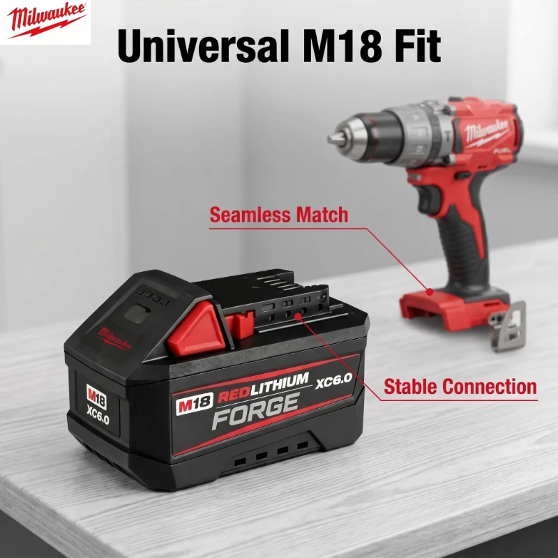 

Milwaukee 12.0Ah power tool battery, 6000mAh battery life is strong. Compatible with various models: 48-11-1860/1850/1840.