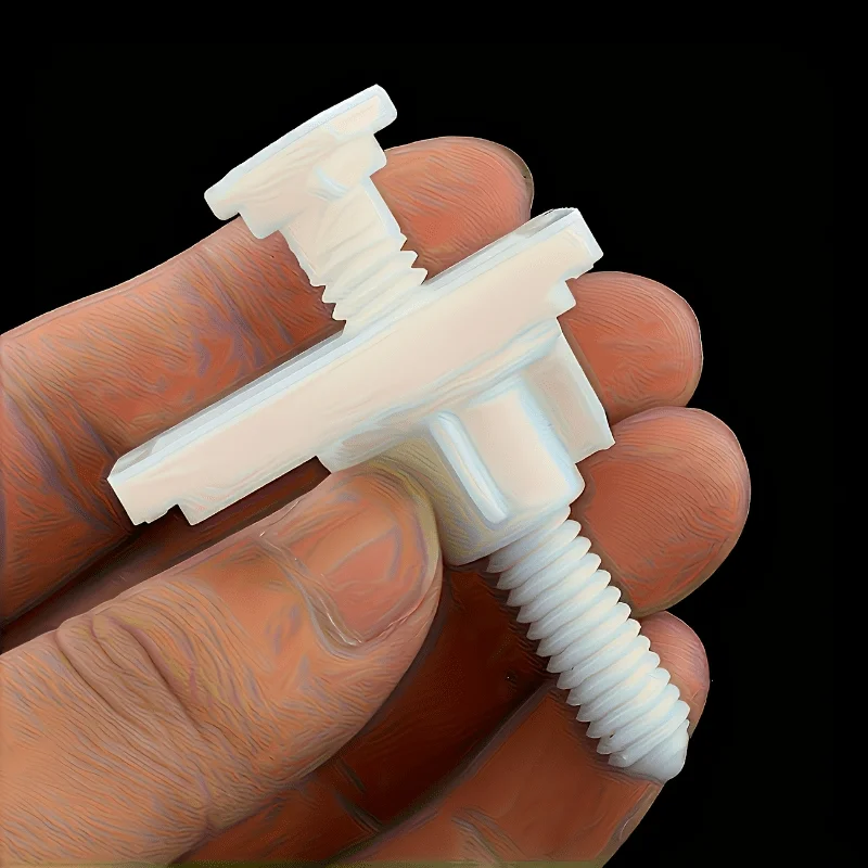 Toilet Hinge Bolt Set, Plastic Bottom Mount Toilet Seat Screws, Adjustable Toilet Seat Fixing Hardware, Universal Replacement
