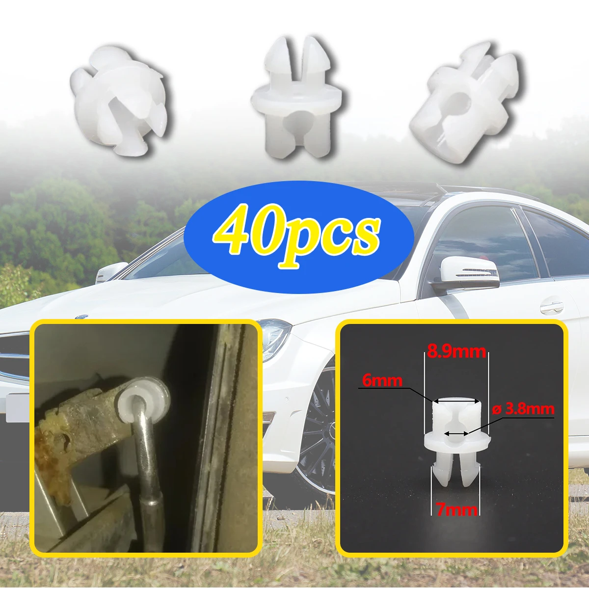 

For VW PASSAT B1 B3 B4 GOLF 40X Door Lock Rod Conector Linkage Clips transporter Front Rear Interior Latch Catch Clamp Fastener