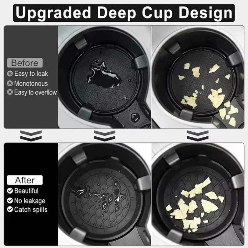 2/4pcs Car Cup Holder Coaster Silicone Cup Holder Insert Universal Non-Slip Cup Holders Car Accessories Interior Silent Cup Pad image 3