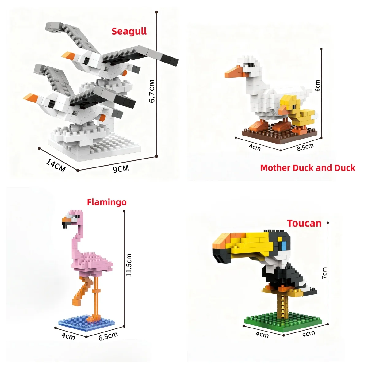 自然動物 3D モデル マイクロミニビルディングブロックキット - 草原の風景、組み立ての楽しみ、コレクタブルフィギュアディスプレイ