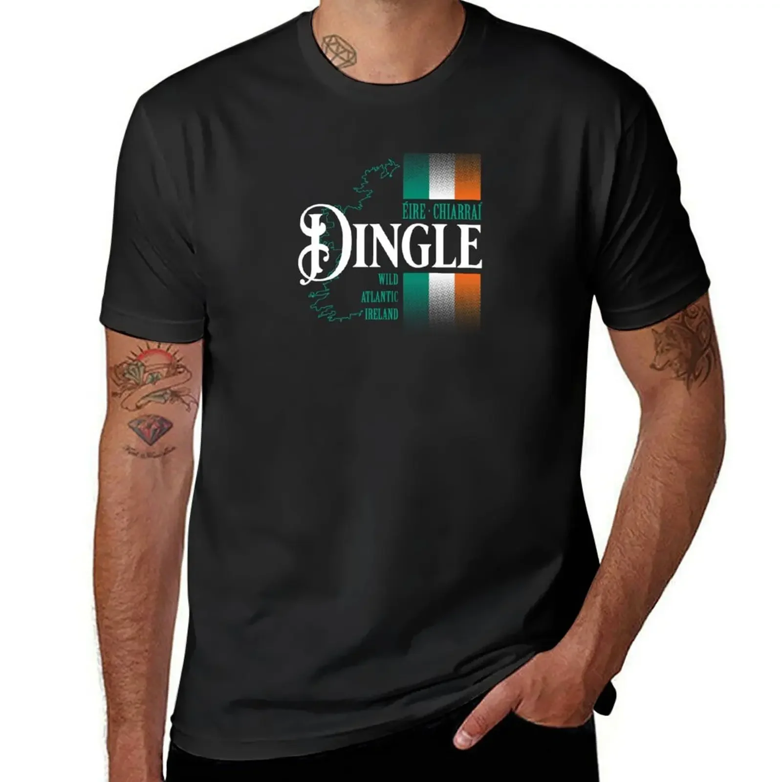 

Dingle Ireland Irish Flag Design T-Shirt plus size tops quick drying oversized graphic tee Blouse clothes for men