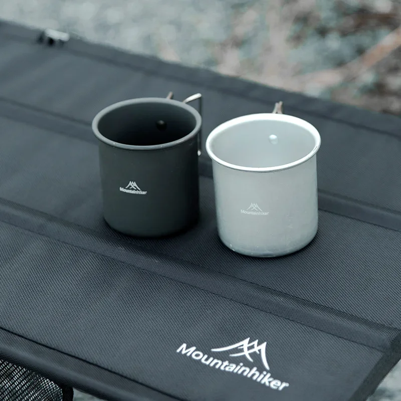 Portable Outdoor Picnic Camping Cup Collapsible Handle Anti-Corrosion Anti-rust Aluminum Coffee Cup for Easy Cleaning