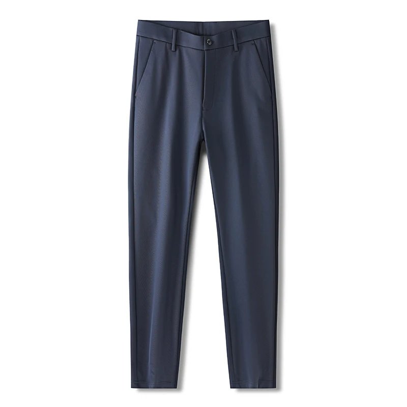 Men's Clothing Solid Color Pockets Button Zipper High Waisted Casual Formal Retro Spring Autumn Trouser Suits Trousers Pants