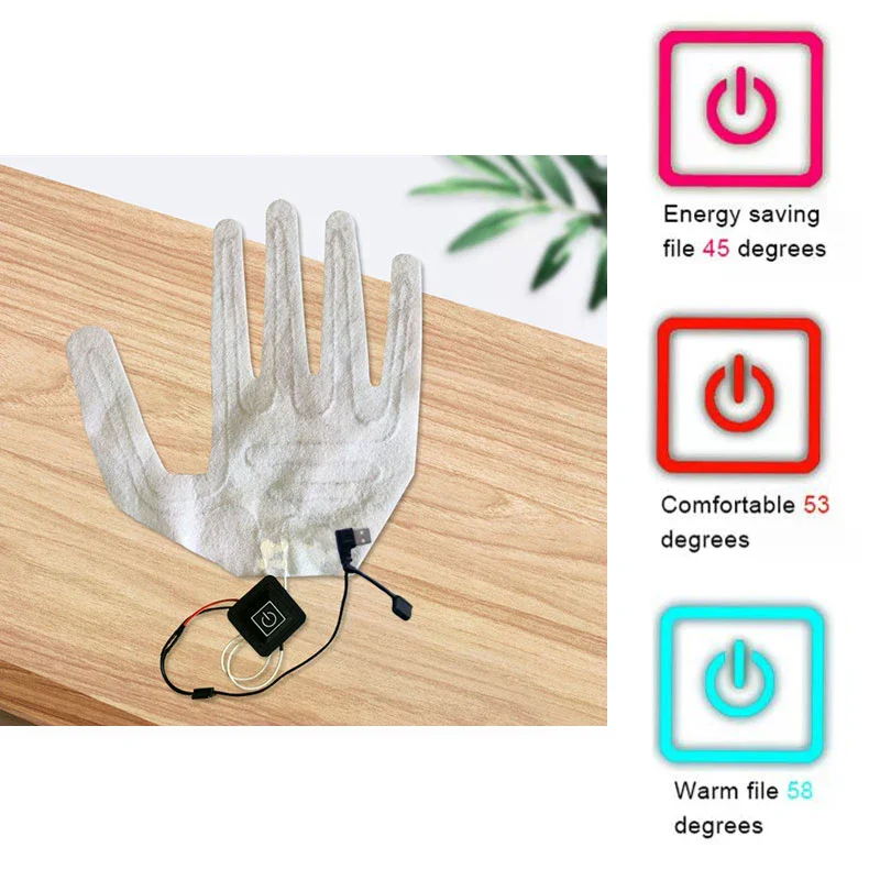 

НОВЫЕ 1 шт. USB-перчатки с подогревом, зимние теплые перчатки с пятью пальцами, электрический нагревательный элемент