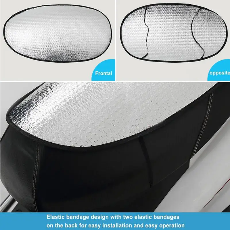 Motorcycle Seat Cover For Sun Sun Reflective Aluminum Foil Seat Cover Waterproof Sunscreen Foldable Motorbike Sunshade Cushion