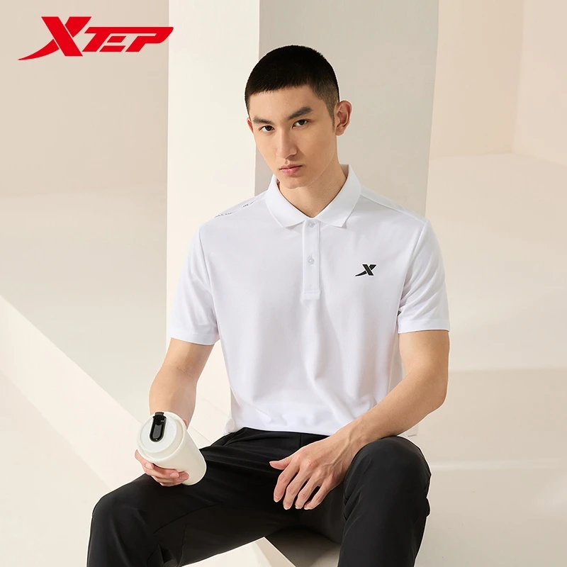 Xtep Short Sleeve Polo Shirt For Men 2024 Summer Normcore Men\'s T-shirt Commuting Everyday Breathable Outdoor Tops 876229020118