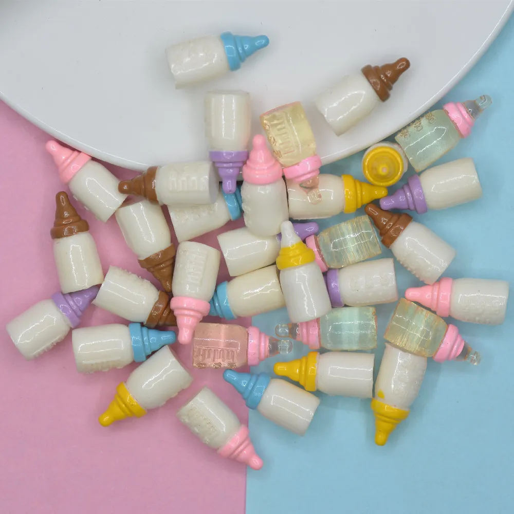 Resin Dollhouse Feeding Bottle Miniatures DIY Crafts Supplies Baby Shower Party Decorations Scarpbook Emebellishment Materials