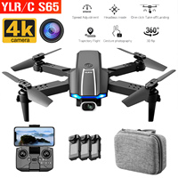 YLR/C S65 RC Drone with 4K Camera Quadcopter with Trajectory Flight Gesture Control Function Storage Bag 3 Batteries Mini Drone