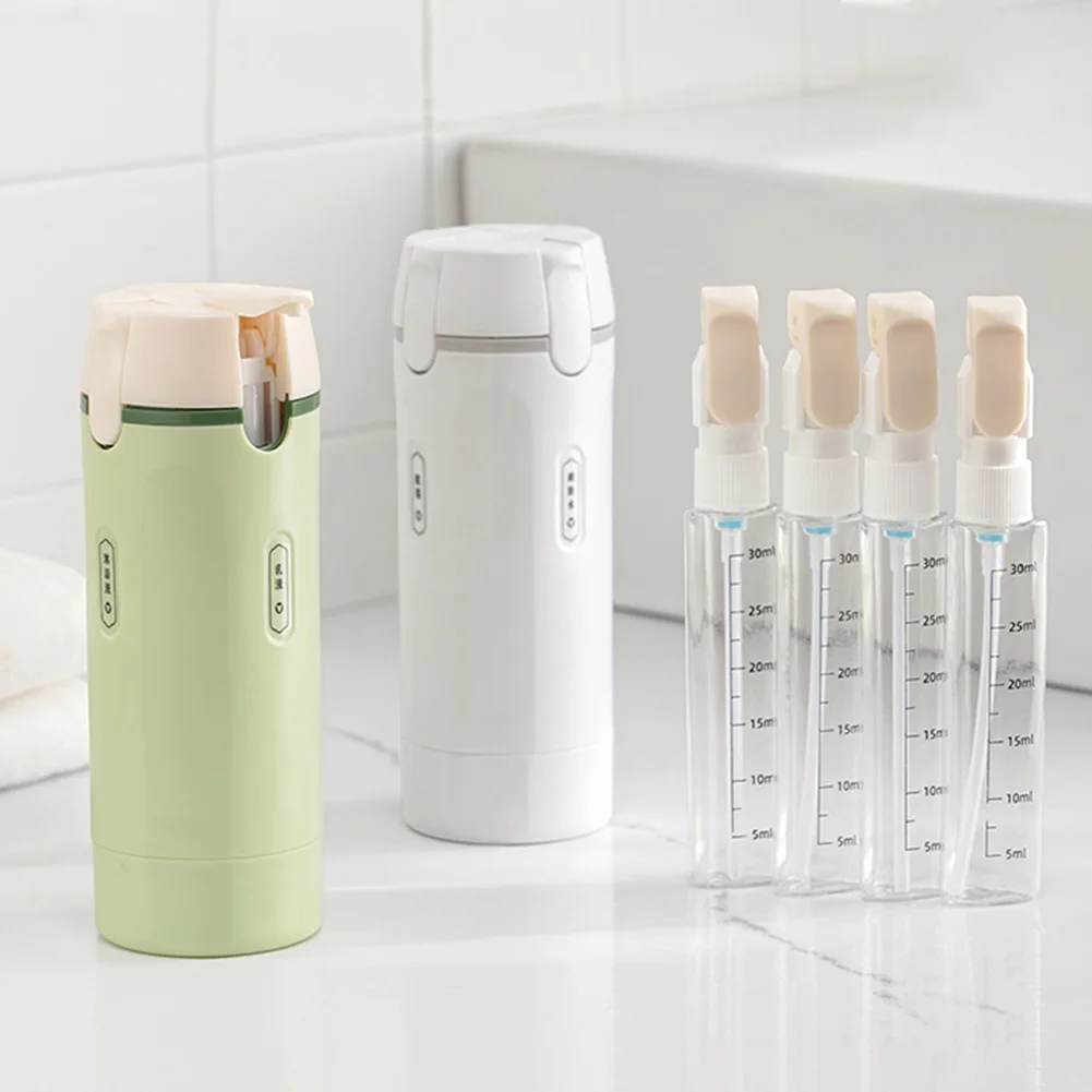 

Дорожные бутылки 4 в 1, многоразовый дорожный контейнер с 4 дозаторами жидкости, для туалетных принадлежностей, шампунь, лосьон, гель для мытья тела, макияж