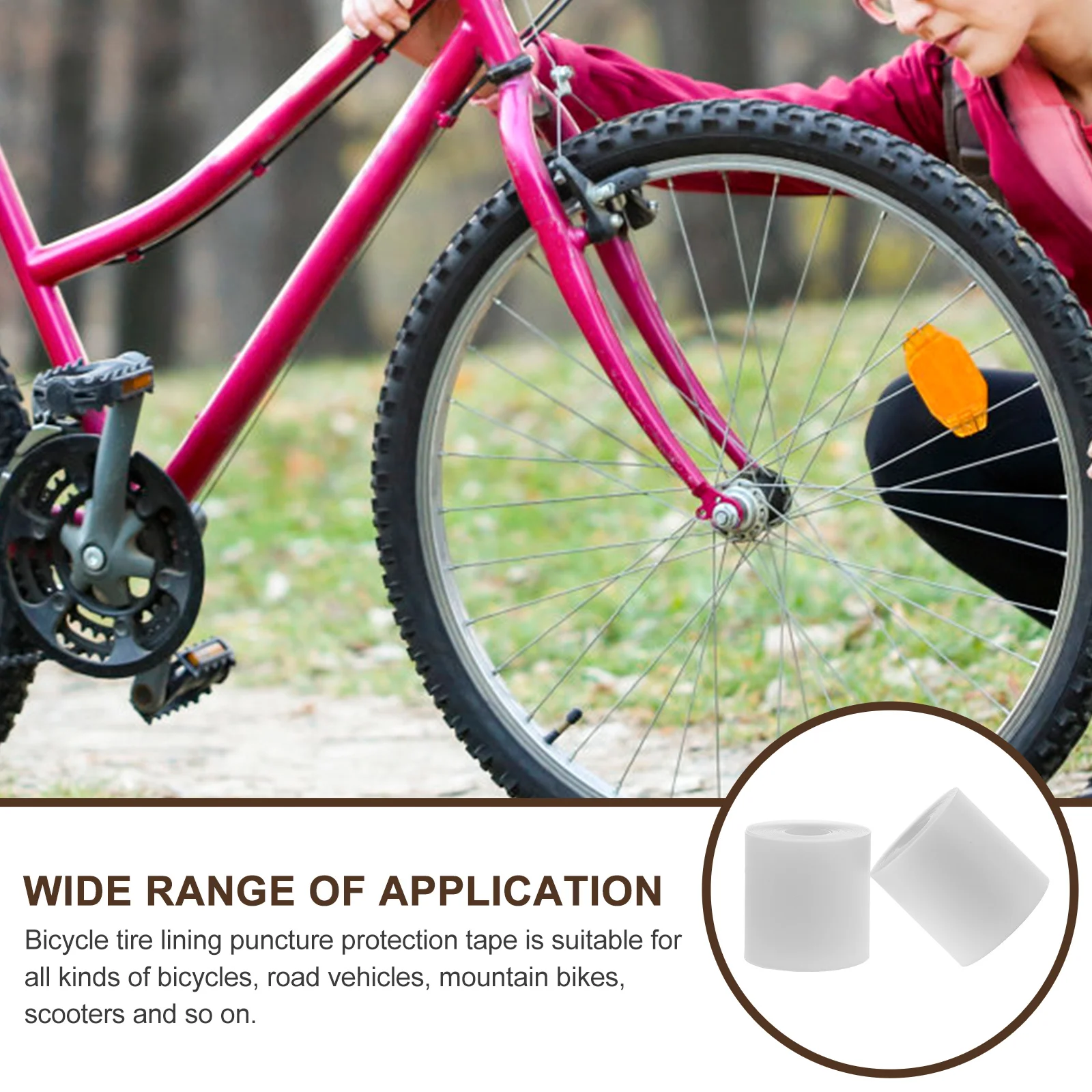 

2 Rolls Anti-puncture Tire Pad Bike Tires Puncture-Proof Belts Supplies Bikes Tap Polymer Composite Material