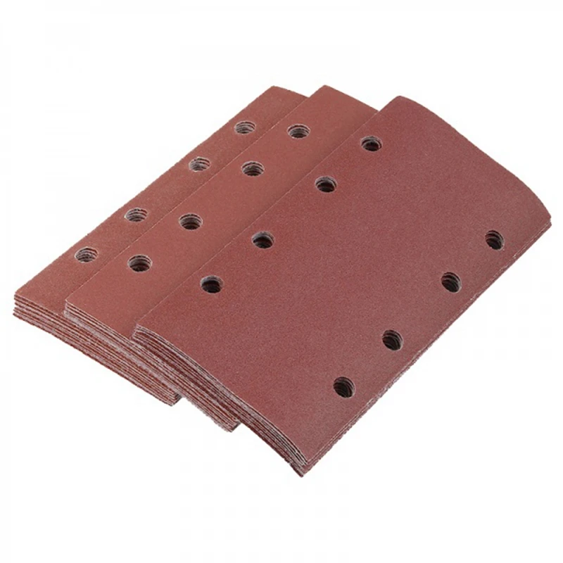 A68P-30 Pcs Sanding Pads, Sanding Paper Hook And Loop Sand Sheet 95X185mm Punched 8 Holes Grits 80/120/180 Fit Sheet