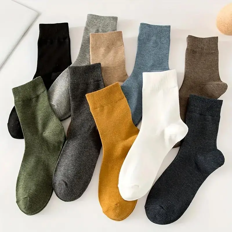 95% Combed Cotton Socks Men Business Dress Long Socks Soft Breathable Spring Summer Colorful Sock For Man 5Pairs/Lot