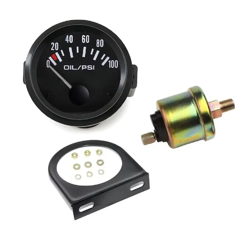 ABMR-For Universal Vehicle Compatible Digital Oil Pressure Gauge Kit Featuring 0-100 PSI Range LED Indicator Display