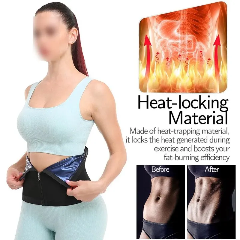 1pc Sweating Belt Waist Tightening Belt Plastic Belt Fitness Sauna Sweating Protection Belt Zipper Belt Belt Shaping Clothing