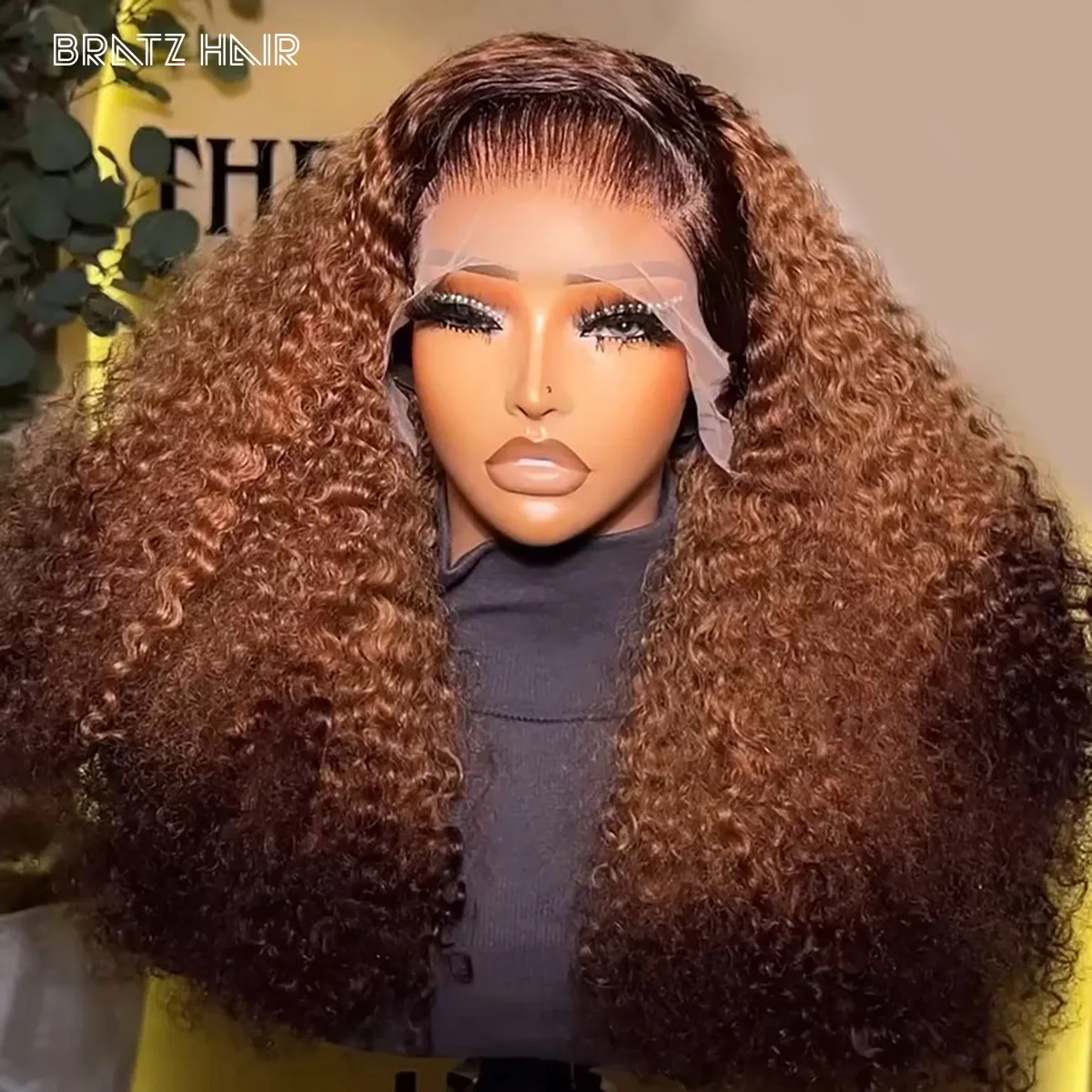 

450 Density 3 Tone Ombre Blonde Brown Kinky Curly Wig Human Hair 13x4 HD Lace Frontal Wigs Pre Plucked 4x4 5x5 Lace Closure Wigs