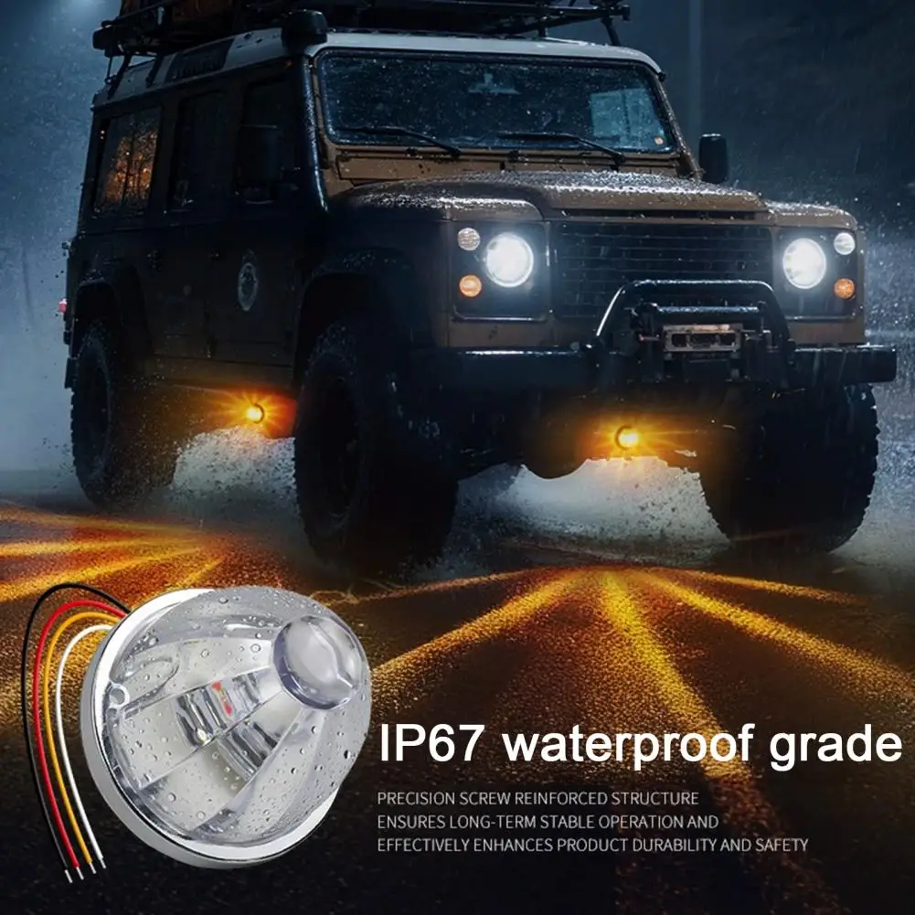 LED Watermelon Marker Light with Bracket Watermelon-Shaped Side Markering Lamp Indicator Semi-Trailer Heavy-Duty Truck Bus Van