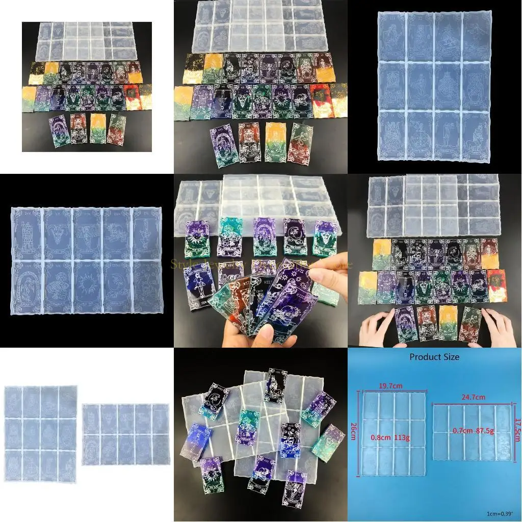 D46E Playing Game Cards Epoxy Resin Mold DIY Crafts Divination Cards Silicone Mould